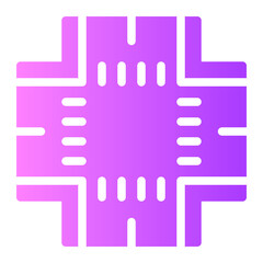 Crossroad gradient icon