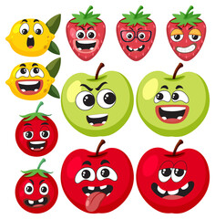 Cartoon fruits seamless pattern