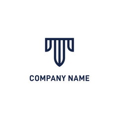 letter T with Attorney Law logo design