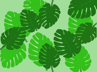seamless pattern with green leaves