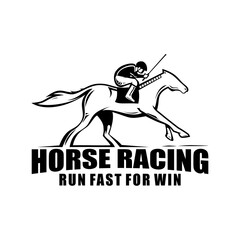 HORSE RACING ILLUSTRATION DESIGN ICON VECTOR LOGO VECTOR