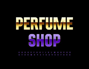 Vector luxury logo Perfume Shop. Modern Elegant Font. Artistic Alphabet Letters and Numbers set