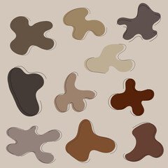 Organic Blob Shapes with Aesthetic line in earth tone color
