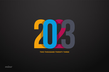 The colorful number 2023 symbol for New Year's greetings
