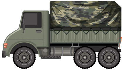 Obraz premium Military vehicle on white background