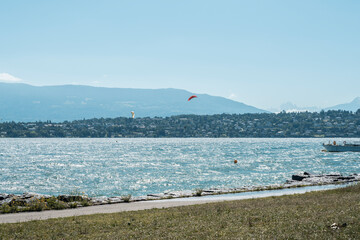 Kite session sur le lac de Genève