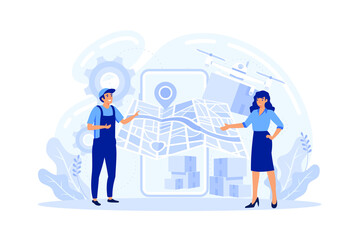Supply web banner or landing page set. B2B idea, global logistic and transportation service. Company as a customer, business partnership. Cargo transportation technologies. mowdern flat illustration