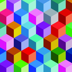 Colorful patterns of Cubic for LGBT background illustration LGBT Concept