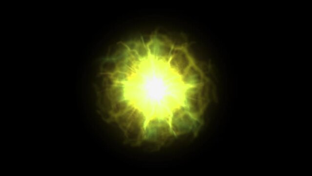 黄色　エネルギーボール　玉　エナジー　CG　パーティクル　モーショングラフィックス