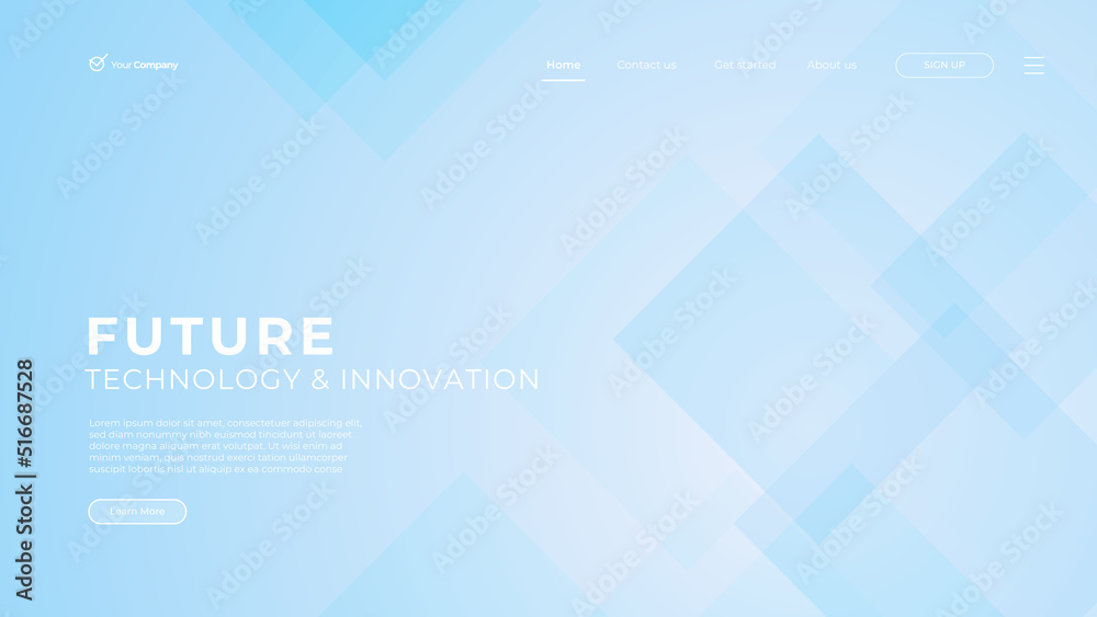 Wall mural abstract vector website landing page design template