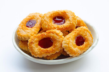 Puff pastry cookies filled with jam