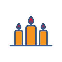 Candle icon. Icon related to party. Lineal color icon style. Simple design editable