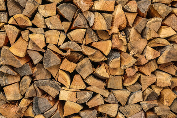 Fire wood as background, closeup