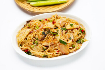 Rice vermicelli noodles spicy salad