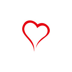 Red Heart logo Concept creative symbol minimalist abstract Love icon vector illustration sign