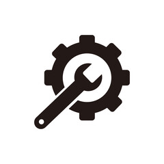 wrench and gear, setting icon symbol