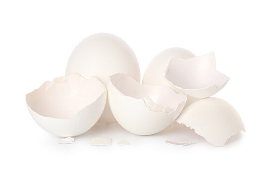 Heap Of Egg Shells On White Background