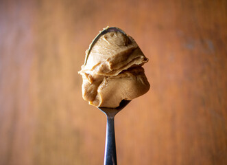 Peanut butter on a spoon