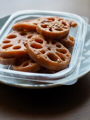 한국음식 연근 간장조림