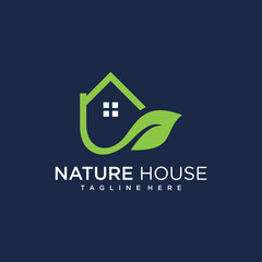 Green house logo design concept with simple and unique style Premium Vector