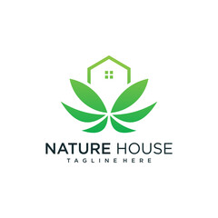 Green house logo design concept with simple and unique style Premium Vector