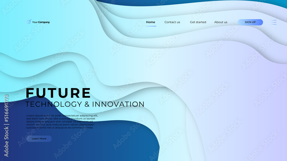 Wall mural creative abstract vector website landing page design template