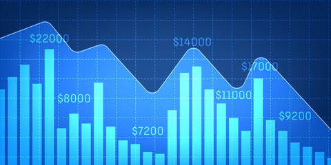 Modern Business and finance concept. graph with bars