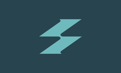 Letter S Logo Design with Lightning Illustration ,Vector Template
