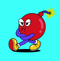 Bomb Cute Vintage Mascot Illustration