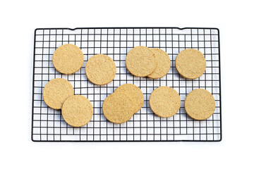 Oatcakes on a white background.