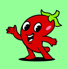 Chilli cute Vintage Mascot Illustration