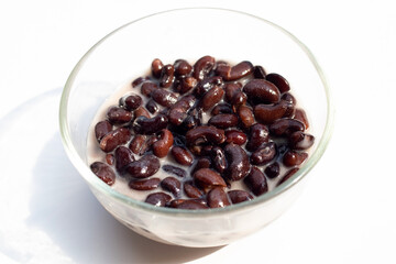 Black bean dessert in sweet coconut milk