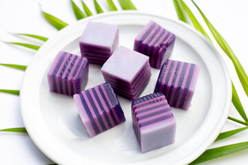 Butterfly pea and coconut milk jelly