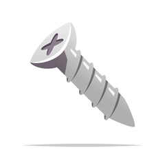 Single screw vector isolated illustration