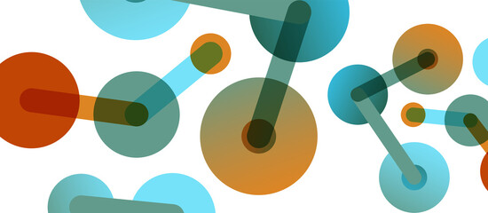 Abstract background. Round dots connected by lines. Trendy techno business template for wallpaper, banner, background or landing