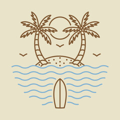 Fototapeta na wymiar Good sea for chill and surfing graphic illustration vector art t-shirt design