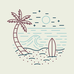 Fototapeta na wymiar Good sea for chill and surfing graphic illustration vector art t-shirt design