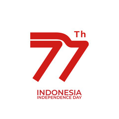 77 years independence day of indonesia logo