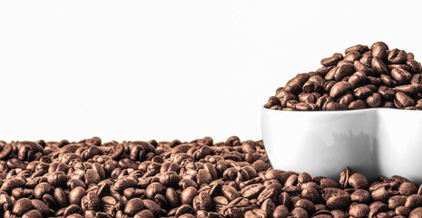 Coffee beans background with copy space