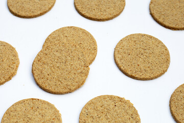 Oatcakes on a white background.