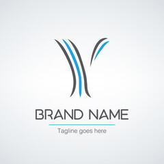 Fototapeta premium Alphabet letter Y Initial logo design in a simple elegant font, Unique modern creative corporate symbol. Stock vector illustration isolated on white background.