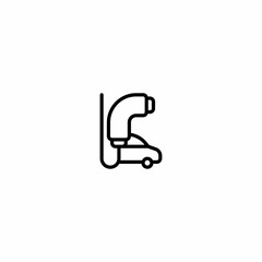 Electric Vehicle Charging Cable car Outline Icon, Logo, and illustration