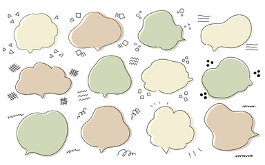 〘 ベクター 〙 ラフな吹き出しデザイン / 色ずれ