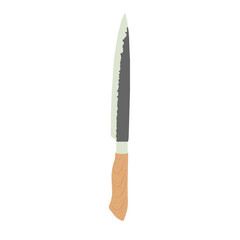 Kitchen Knife Flat Illustration. Clean Icon Design Element on Isolated White Background