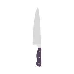 Kitchen Knife Flat Illustration. Clean Icon Design Element on Isolated White Background