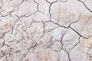 Dried cracked earth soil ground texture background. Lack of fertile soil. Drought. Harvest problems.