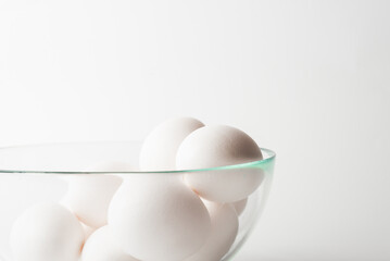 chicken eggs  on a white background 