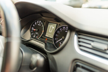 Fototapeta premium Driver's seat of the car.interior car. open car doors.Close up.