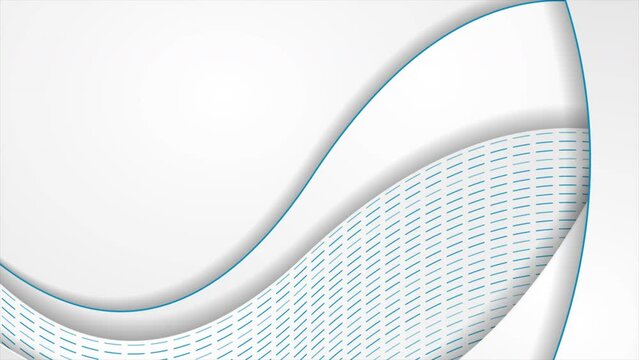 Grey corporate wavy abstract background with blue dotted lines. Seamless looping deluxe motion design. Video animation Ultra HD 4K 3840x2160