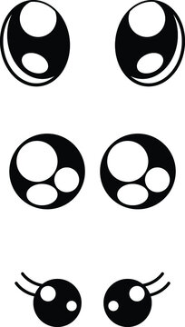 set of 3 Cute eyes icon or image vector illustration.
